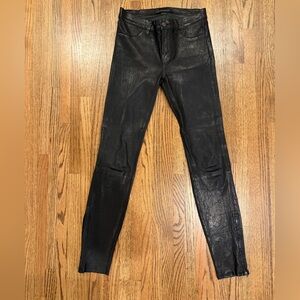 J Brand Women's Black Leather Skinny Jeans